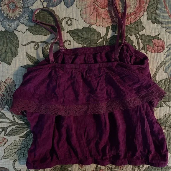 Fuchsia Ruffle Crop Top - Picture 2 of 5